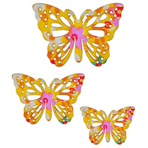 Dřevěná dekorace motýl duhový 4cm 12ks