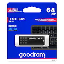 Flash disk USB Goodram černý s krytkou 64GB