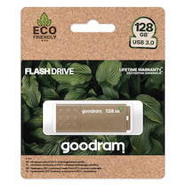 Flash disk USB Goodram ECO FRIENDLY hnědý s krytkou 128GB