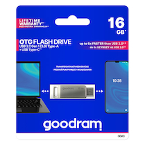 Flash disk USB Goodram stříbrný s otočnou krytkou 16GB