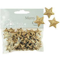 Hvězdičky s glitry 50ks zlaté 2cm