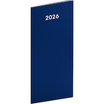 Kapesní diář Modrý plánovací měsíční 8x18cm