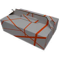 Krabice na zákusky pevná s uchem 27x18x8cm 50ks