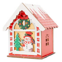 Kreativní sada Vánoční domeček dřevěný barevný 