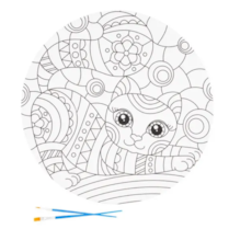 Malířské plátno kulaté papírové Kočka 39x39