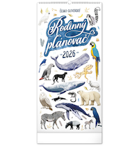 Nástěnný kalendář Rodinný plánovací Animalium 2026 21 x 42 cm