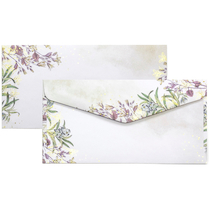 Ozdobné obálky DL 110x220 mm bílé s barevným květinovým motivem 10ks