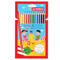 Pastelky Stabilo Trio thick silné 12ks + grafitová tužka