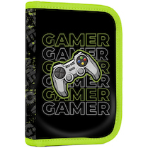 Penál jednopatrový prázdný 2 klopy Gamer