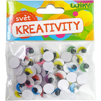 Pohyblivé oči barevné 12mm 50ks