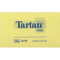 Samolepicí blok Tartan 76x127mm žlutý