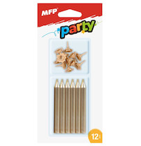 Svíčka dortová zlatá 12ks