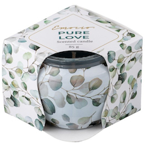 Svíčka sklo 70x62mm vonná Pure Love