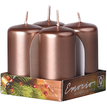 Svíčka válec 40x75mm metal bronzová 4ks