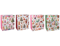 Taška papírová 25x30x10cm perníček mix