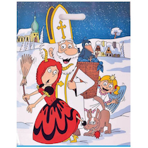 Taška PE bílá Mikuláš 34x45cm