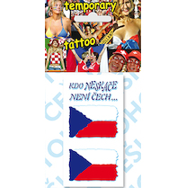 Tetovací obtisky vlajky ČR - Kdo neskáče není Čech