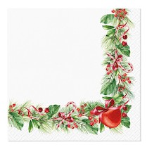 Ubrousky vánoční třívrstvé Christmas branches decor 33x33cm