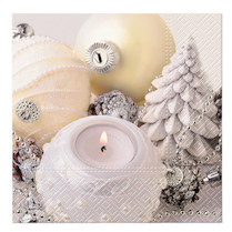 Ubrousky vánoční třívrstvé Christmas white 33x33cm