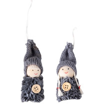 Vánoční figurky Anděl pletený s knoflíkem 8cm