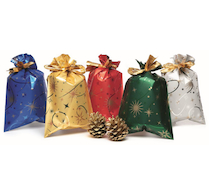 Vánoční sáček celofan 25x40 cm hvězdy