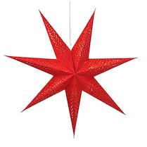 Vánoční světlo LED Hvězda červená 60cm