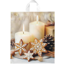 Vánoční taška PE Svíčka s perníčky 40x46x8cm