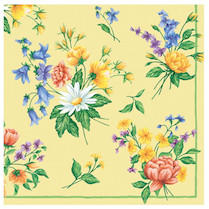 Velikonoční ubrousky s obrázky žluté s květy