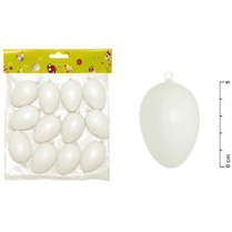 Velikonoční vajíčka plastová bílá 6cm 12ks