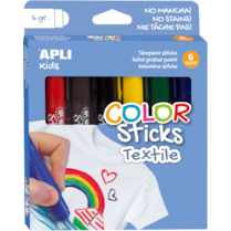 Vysouvací barvy na textil Apli 6ks