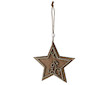 Dekorace dřevěná závěs Hvězda přírodní 15x15cm