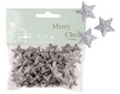 Hvězdičky s glitry 50ks stříbrné 2cm