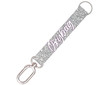 Klíčenka s karabinkou krátka Silver glitter