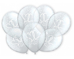 Nafukovací průhledné balónky s jemnými motivy srdcí 7ks