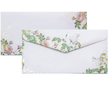 Ozdobné obálky DL 110x220 mm bílé s barevným motivem růží 10ks