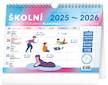Školní plánovací kalendář s háčkem 2026 30×21cm