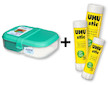 Tříkomorová krabička na oběd s nádobou na jogurt 1,1 l Sistema® TO GO™ + balení lepidel
