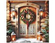 Ubrousky vánoční třívrstvé Doorway to Christmas 33x33cm
