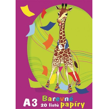 Barevné papíry A3 složka 20 listů