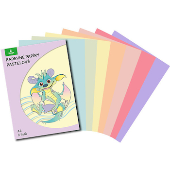 Barevné papíry pastelové složka 8 listů