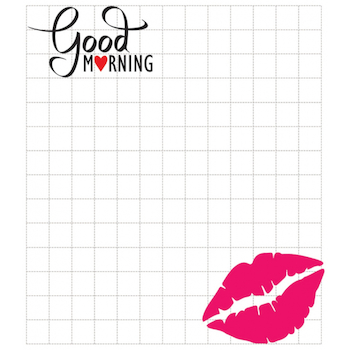 Bloček samolepicí 7x8cm 100 listů Otisk rtů