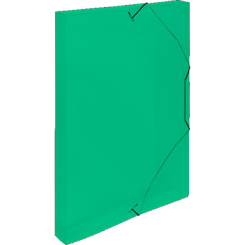 Box s gumou tříklopý průhledný zelený