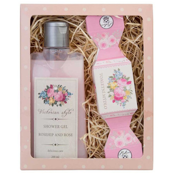 Dárková sada pro ženu Victorian Style – Růže sprchový gel 200 ml a mýdlo 30 g