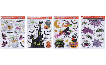 Dekorace okenní Halloween 41x29 cm mix