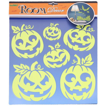 Dekorace svitící na zeď Halloween Dýně 38x31cm