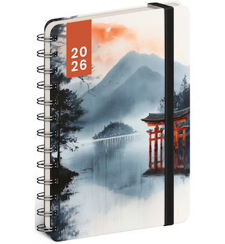 Diář Spirálový 18měsíční Petito – Japonsko 2025/2026 13 x 18 cm