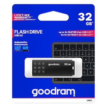Flash disk USB Goodram černý s krytkou 32GB