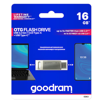 Flash disk USB Goodram stříbrný s otočnou krytkou 16GB