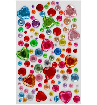 Kamínky dekorační samolepicí Srdce