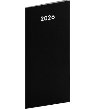 Kapesní diář Černý plánovací měsíční 8×18cm